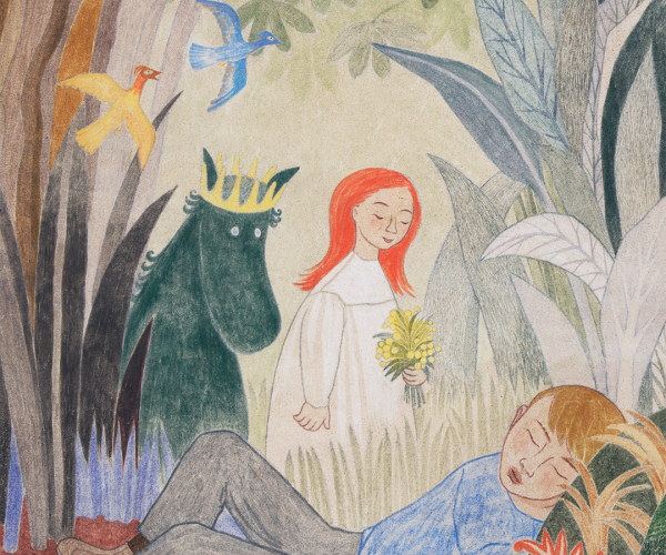 Tove Jansson: Lintu sininen, 1953 (yksityiskohta). © Tove Janssonin kuolinpesä. Kuva: HAM / Maija Toivanen.