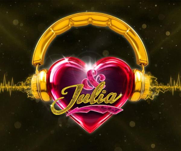 & Julia -musikaalin juliste, jossa sydän jolla kuulokkeet.
