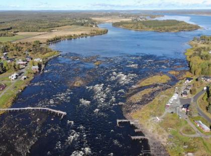 Kukkolankoski ilmakuvattuna.