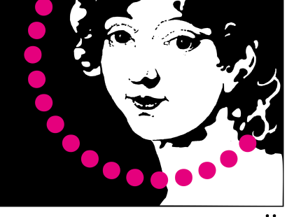 Piirretty nainen julisteessa.