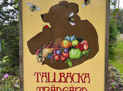 Kuva: Tallbacka Trädgård, kyltti.